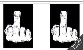 Middle Finger 3 metre bunting, 10 flags - Flagmania