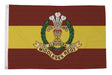 Middlesex Regiment flag with regimental emblem on maroon and yellow bands