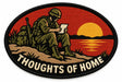 Homeward Thoughts embroidered patch design preview – 120mm longest edge