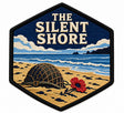 Silent Shore embroidered patch design preview – 110mm longest edge