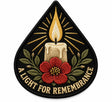 Light of Remembrance embroidered patch design preview – 110mm longest edge