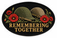 Shared Remembrance embroidered patch design preview – 120mm longest edge