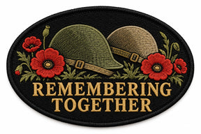 Shared Remembrance embroidered patch design preview – 120mm longest edge