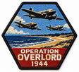 Operation Overlord 1944 embroidered patch design preview – 110mm longest edge