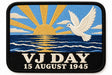 VJ Day 15 August 1945 embroidered patch design preview – 110mm longest edge