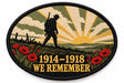 History Remembered 1914-1918 embroidered patch design preview – 120mm longest edge