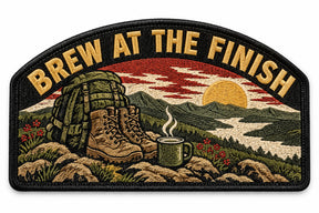 End of March embroidered patch design preview – 120mm longest edge