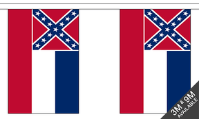 Mississippi Old (Confederate) 3 metre bunting, 10 flags - Flagmania