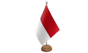 Flagmania Monaco wooden hand flags, 9x6 inch, pack of 12, no bases