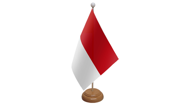 Flagmania Monaco wooden hand flags, 9x6 inch, pack of 12, no bases