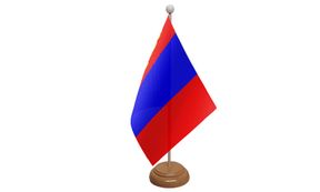 Flagmania Mongolia wooden hand flags, 9x6 inch, pack of 12, no bases
