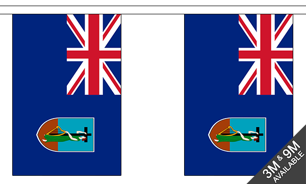 Montserrat 3 metre bunting, 10 flags - Flagmania