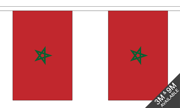 Morocco 3 metre bunting, 10 flags - Flagmania