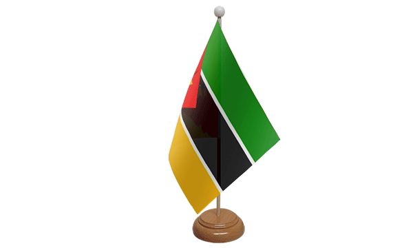 Flagmania Mozambique wooden hand flags, 9x6 inch, pack of 12, no bases