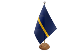 Flagmania Nauru wooden hand flags, 9x6 inch, pack of 12, no bases