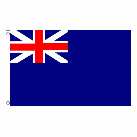 Naval Ensign Blue Squadron flag centred on square white background