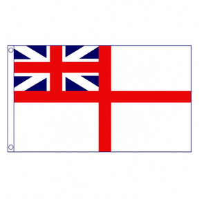 Naval Ensign White Squadron flag centred on square white background