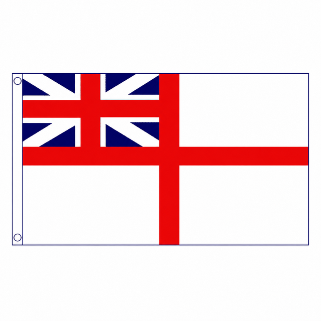 Naval Ensign White Squadron flag centred on square white background