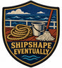 Shipshape Eventually embroidered patch design preview - 120mm