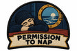 Permission To Nap embroidered patch design preview - 110mm
