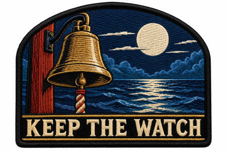 Keep The Watch embroidered patch design preview - 120mm