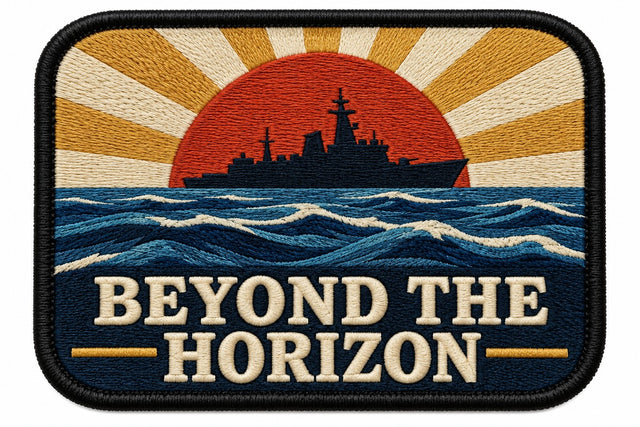 Beyond The Horizon embroidered patch design preview - 120mm