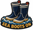 Sea Boots On embroidered patch design preview - 110mm