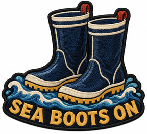 Sea Boots On embroidered patch design preview - 110mm