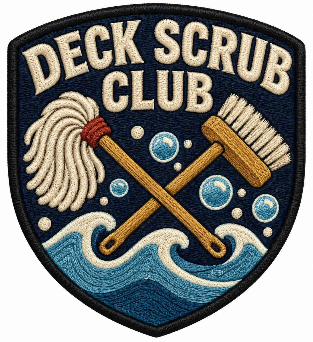 Deck Scrub Club embroidered patch design preview - 110mm