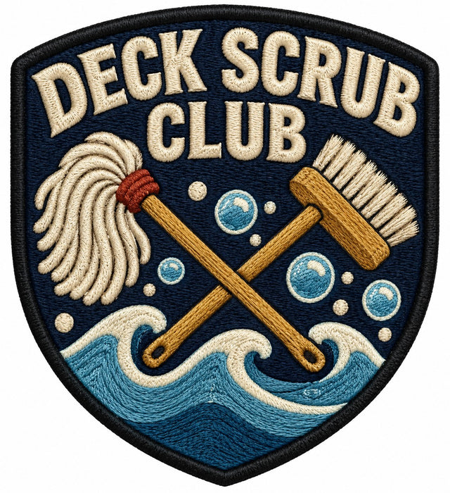 Deck Scrub Club embroidered patch design preview - 110mm