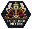 Engine Room Rhythm embroidered patch design preview - 110mm