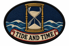 Tide And Time embroidered patch design preview - 110mm