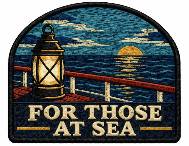 For Those At Sea embroidered patch design preview - 120mm