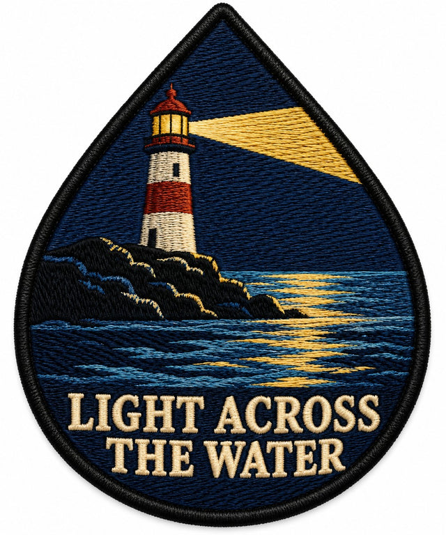 Light Across The Water embroidered patch design preview - 120mm