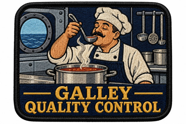 Galley Quality Control embroidered patch design preview - 120mm