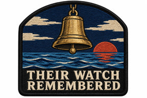 Their Watch Remembered embroidered patch design preview - 120mm