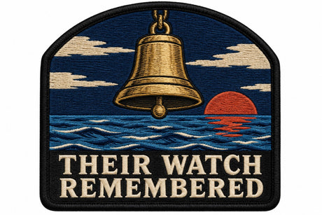 Their Watch Remembered embroidered patch design preview - 120mm