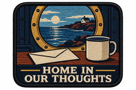 Home In Our Thoughts embroidered patch design preview - 120mm