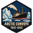Arctic Convoys 1941–1945 embroidered patch design preview - 130mm