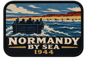 Normandy By Sea 1944 embroidered patch design preview - 130mm