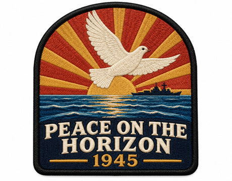 Peace On The Horizon 1945 embroidered patch design preview - 130mm