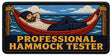 Professional Hammock Tester embroidered patch design preview - 130mm
