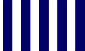 Flagmania Navy Blue and White Striped (Sleeved) 3ft x 2ft Polyester Flag on white background