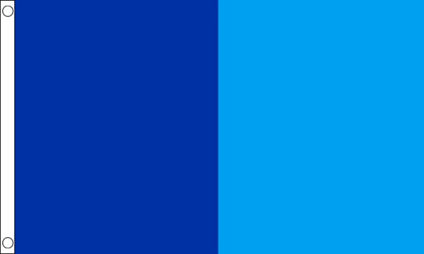 Flagmania Navy Blue and Sky Blue Irish County 3ft x 2ft Polyester Flag on white background
