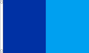 Flagmania Navy Blue and Sky Blue Irish County 3ft x 2ft Polyester Flag on white background