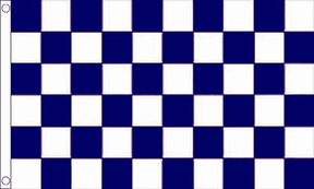 Flagmania Navy Blue and White Check 3ft x 2ft Polyester Flag on white background