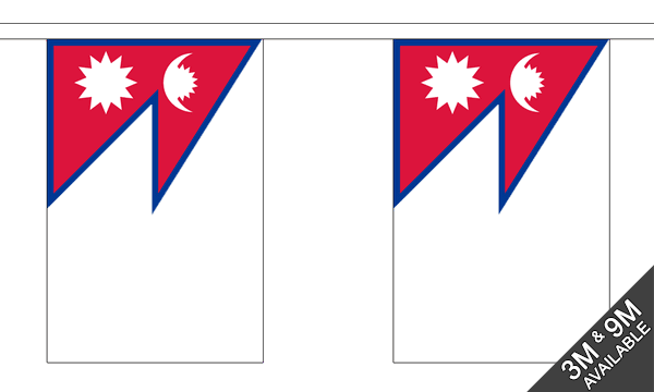 Nepal 3 metre bunting, 10 flags - Flagmania