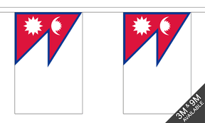 Nepal 3 metre bunting, 10 flags - Flagmania