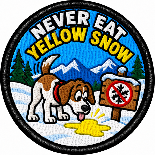 Never Eat Yellow Snow 80mm embroidered patch