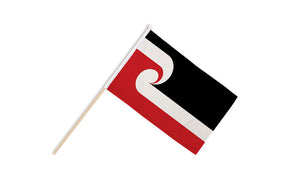 Flagmania New Zealand Maori wooden hand flags, 9x6 inch, pack of 12, no bases
